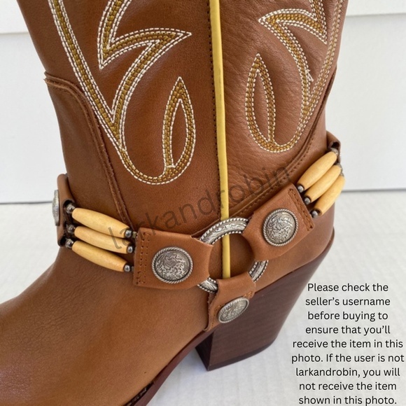 NEW Sam Edelman Jackie Western Boot Chestnut Leather 7.5 - Picture 12 of 16